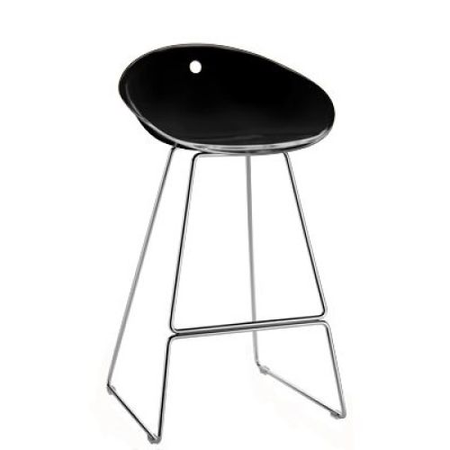 Gliss 902/906 barstol i transparent sort og medestel, International Furniture