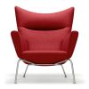 CH445 Wing Chair rød læder, Design: Hans J. Wegner, Carl Hansen & Søn. kan anvendes til indretning af reception