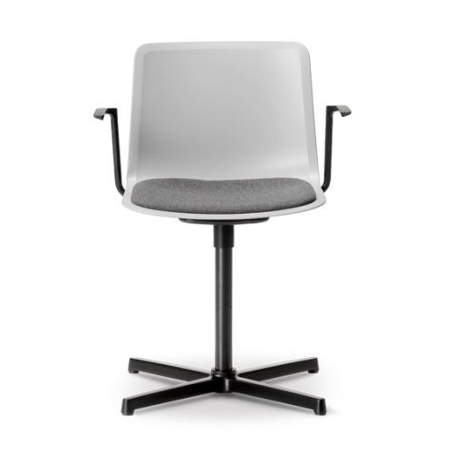 Pato Swivel Armchair, i grå med sædepolstring, kan anvendes til indretning af mødelokale, konference eller kontor