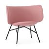 Stella loungestol med sorte pulverlakeret ben og rosa betræk