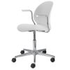N02™ Recycle stol, hvid skal, hvide armlæn, poleret aluminium stel