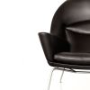 CH468 Oculus sort læder lænestol / loungestol nærbillede, Design: Hans j. Wegner. Carl Hansen & Søn. kan anvendes til indretning af hotel