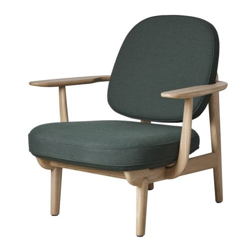 Fred™ lænestol med grønt Christianshavn stof, egetræs stel