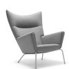 CH445 Wing Chair grå, Design: Hans J. Wegner, Carl Hansen & Søn. til indretning af kontorfaciliteter