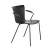 Vico Duo™ stol i sort farvet ask, sort lakeret stel og armlæn