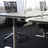 E-Zone skrivebord. Hvidmalet stel. Bordplade i hvidt laminat. Henrik Tengler