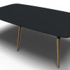 XL konferencebord i sort med tøndeformet bordplade