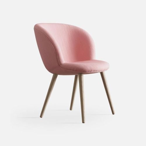 Capri multi loungestol med rosa stof og egeben, smart loungestol
