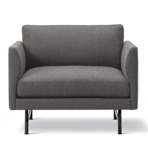 Calmo Lounge Chair 80 Metal Base, i grå polstring, kan anvendes til indretning af loungemiljø
