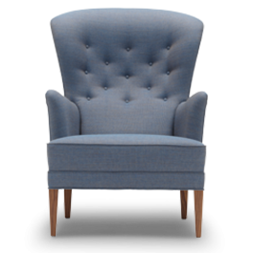 FH419 Lænestol, smuk stol med Kvadrat stof,  Design: Frits Henningsen, Carl Hansen & Søn. Få indretningshjælp til din virksomhed