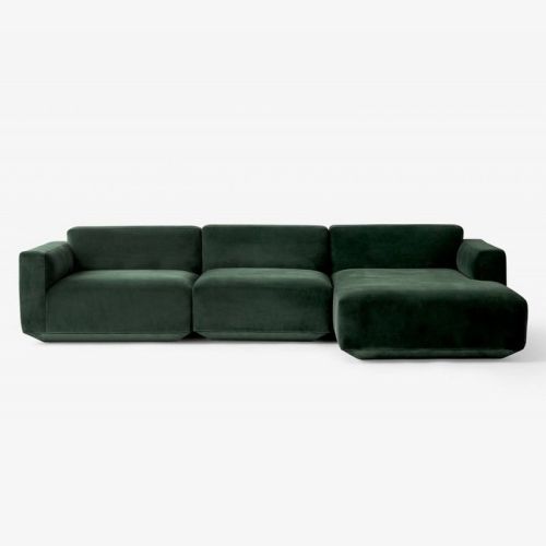 Develius modulsofa, 3 per. sofa med chaiselong i grøn, nemt at lave løsninger tilpasset individuelle behov