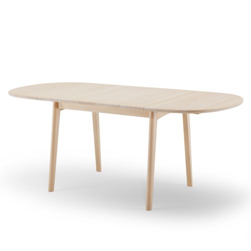 CH002 bord, Design Hans J. Wegner, spisebord i hvidolieret egetræ, få rådgivning vedr. indretning af kontorfaciliteter