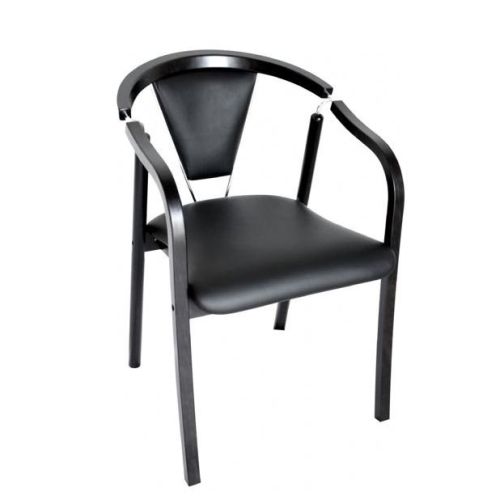 Anna konferencestol i sort bejdset med læder sæde International Furniture A/S