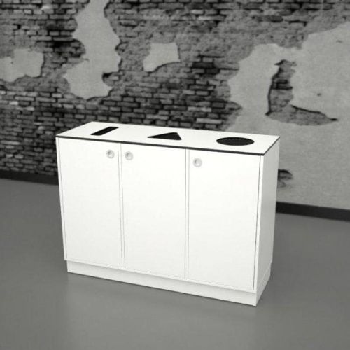 Quadro Miljøstation til sortering, elegante sorteringsmøbler, kan anvendes på kontoret