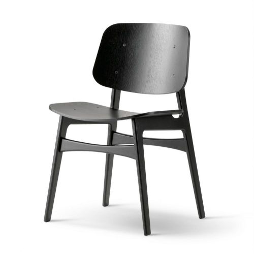 Børge Mogensen, Søborg stol med træstel i sort lakeret eg. Fredericia Furniture. Kan anvendes til indretning af kontormiljø