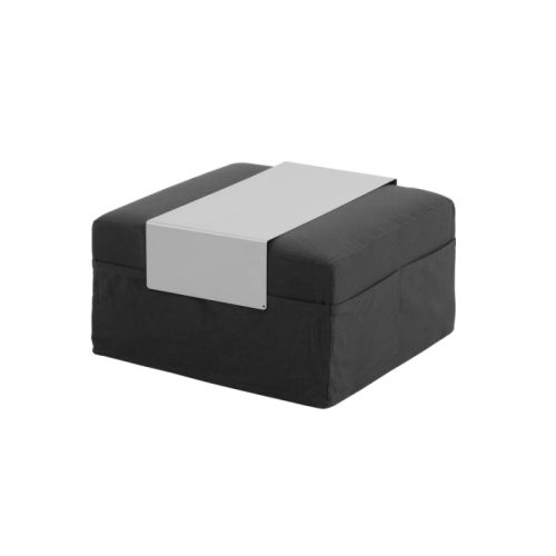 Trio puf i sort er en multifunktionel puf, der også kan anvendes som madras og bord, design af Softline