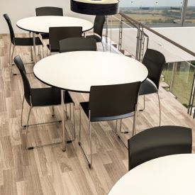 Dencon kantinebord m. fast stel/klapstel