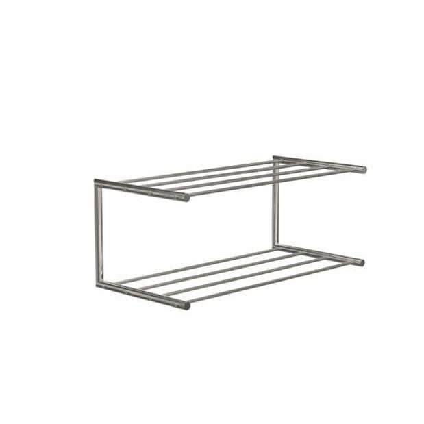 Nova skohylde i børstet stål, 600 mm.