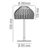 Tatou T bordlampe, data