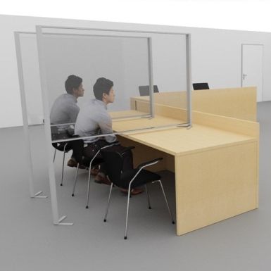 AKUPRO skærm i plexiglas til bord/gulv