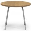 CH415 sofabord, Design Hans J. Wegner, olieret eg, rustfrit stål stel