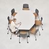 FourSure® 77 stol med hjul kan anvendes i indretningen af et mødelokale, auditorium, undervisningsrum, kantinen eller institutionen.