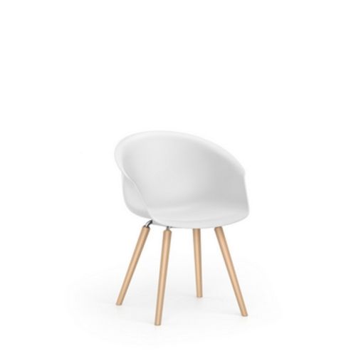 SHUFFLEis stol med armlæn og træben designet af Martin Ballendat fra Interstuhl.