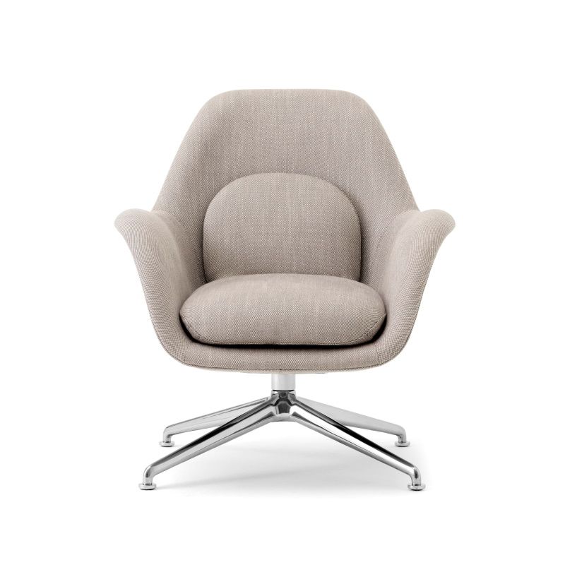 Swoon swivel loungestol med pyramideben og drejefunktion.