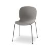 Model 6050 Noor 4-leg stol i grå plast, ergonomisk og stilren stol, super flot i kantinen