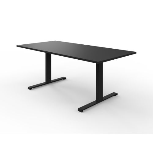Upgrade hæve/sænkebord med Linak stel i sort og sort bordplade.