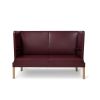 FH436 Coupé sofa i olieret eg med anilin rødbrun læder