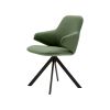 Nuuk stol i grøn med sort stel er tilgængelig i flere flotte farver og stofkvaliteter