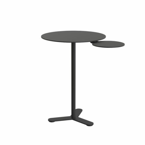 Bukto bord vist som 65 cm i mat sort med underliggende bordplade