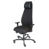 Ven Office 8 kontorstol i sort stof med sort læder nakkestøtte