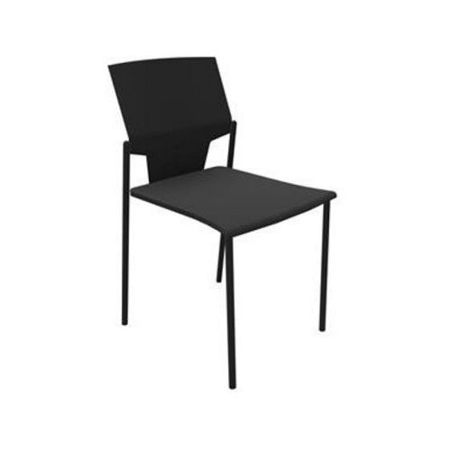 AKTIVA stol, sort i plast, til indretning af kantine, mødelokale og konferencelokaler