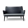 CH72 Wegner sofa i sortlakeret eg med Hallingdal uld