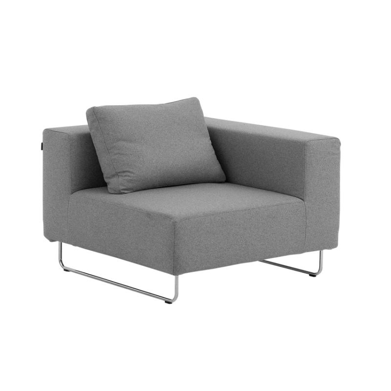 Ohio modulsofa i grå, hjørnemodul, består af et minimalistisk design, designet af Stine Engelbrechtsen