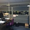 AKUPRO+ skærmvæg, indretning af arbejdsplads i åbent kontorlandskab, lyddæmpende væg med plexiglas, moderne løsning af kontor med dårlig akustik