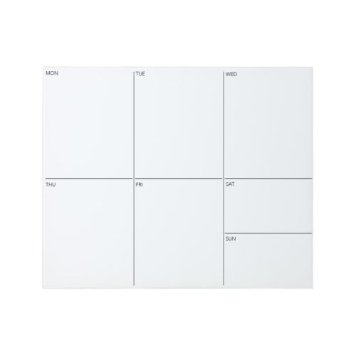 CHAT BOARD Planner glastavle i hvid er en ugekalender i et stilfuldt og minimalistisk design