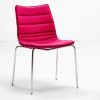 S10 stol i pink med krom understel, kan anvendes på kontoret