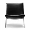 Lufthavnsstol sort, lænestol fra Kastrup Serien, Hans J. Wegner. Flot og stilren stol til erhversindretningen eller i privat hjemmet