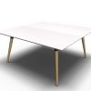 XL konferencebord i hvid med kvadratisk bordplade