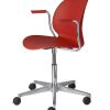 N02™ Recycle stol, rød skal og røde armlæn, poleret aluminium stel