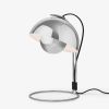 VP4 Flowerpot bordlampe i poleret stål, design af Verner Panton