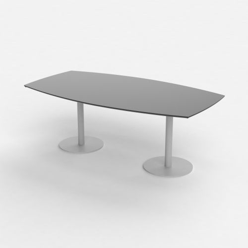 Amigo konferencebord med tøndeformet bordplade i sort