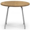 CH415 sofabord, Design Hans J. Wegner, olieret eg, rustfrit stål stel