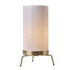 PM-02 bordlampe i messing og opal cylinderformet glas