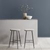 Spine metalstel stool, sort metalstel, lyst stof savannah