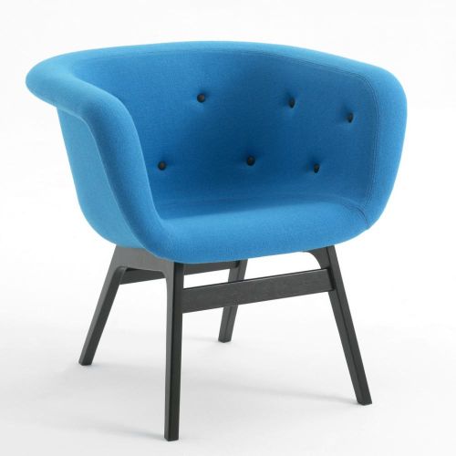 Chester lounge stol, eksklusiv stol til brug på kontoret i blå, stol med sort stel
