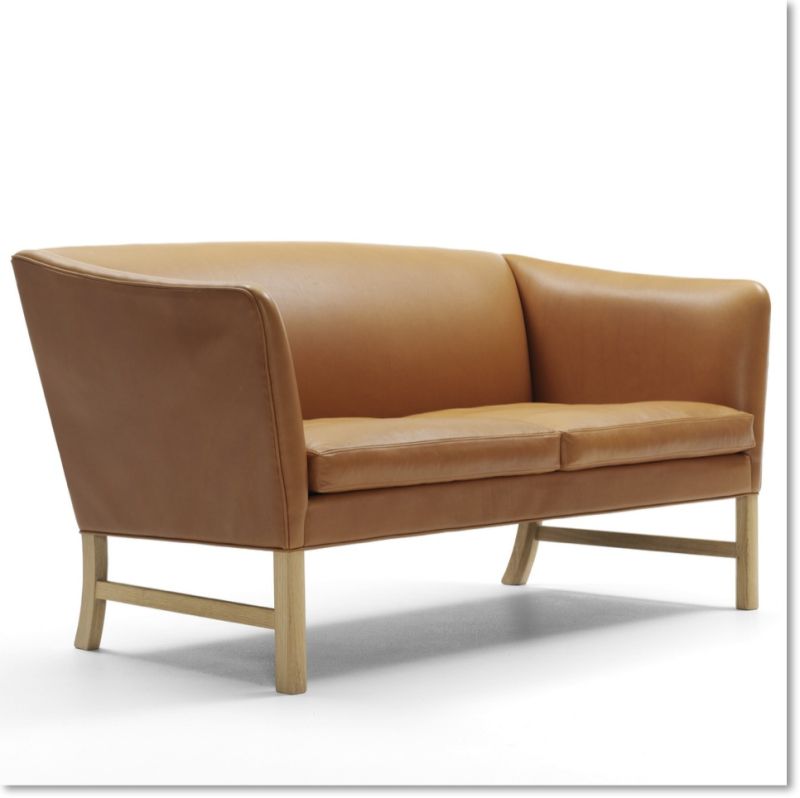 OW602/603 Sofa, Design: Ole Wanscher, Carl Hansen & Søn. Flot sofa i brun læder passer godt ind i de fleste indretningsløsninger